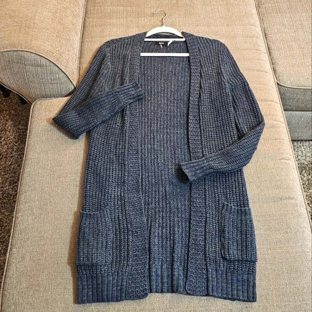 BDG Dark Green Blue Acrylic Blend Boho Knit Cozy Oversized Cardigan Small